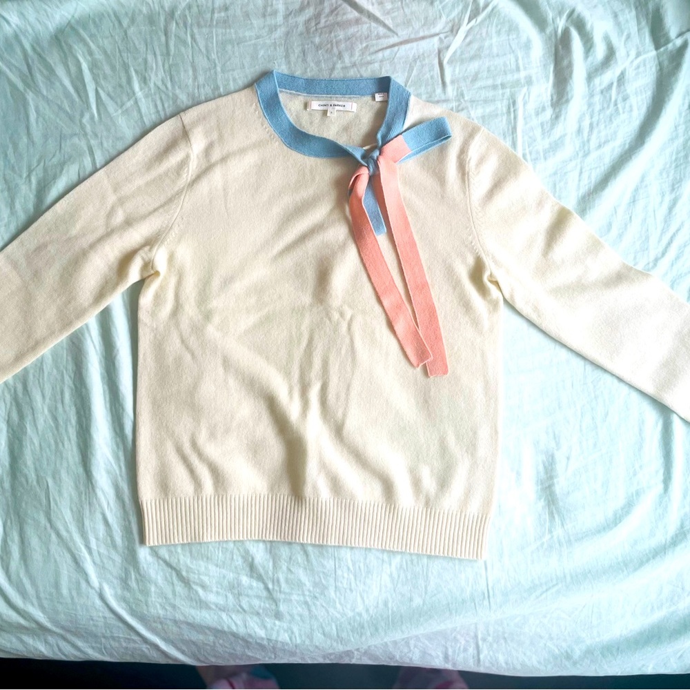 Chinti & Parker White cashmere and wool sweater